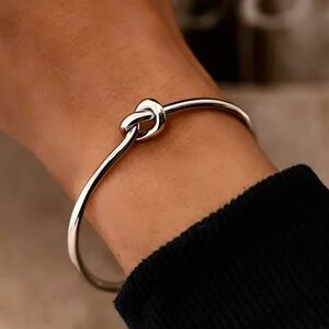 J.Jill Silver Knot Bracelet hinged Bangle